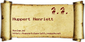 Huppert Henriett névjegykártya